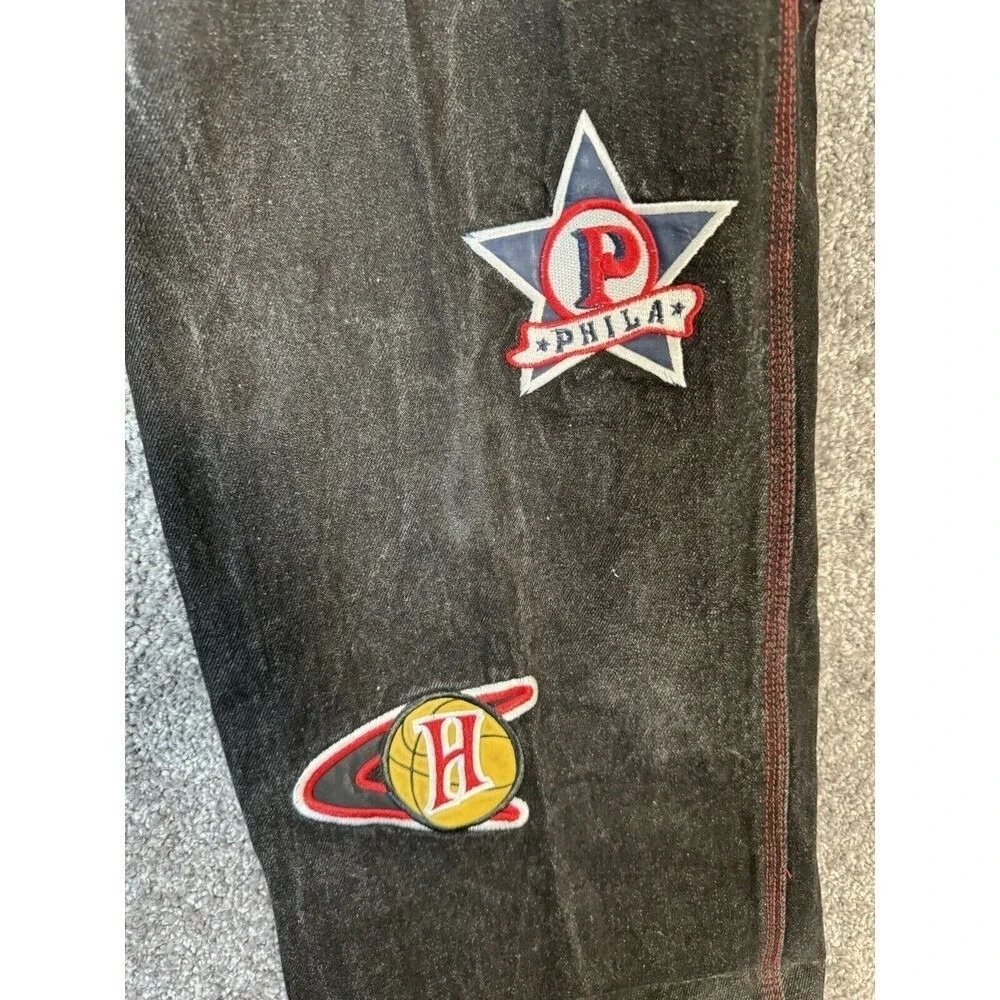 Vtg Platinum Nova Baggy Wide Y2K Jeans Mens 36X32 All Stars Fubu Patches Hiphip